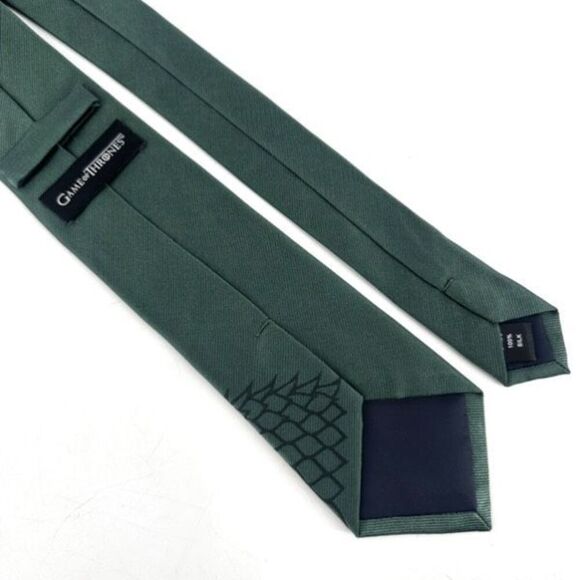 HBO Game of Thrones Stark Direwolf Men's Tie Green - Picture 3 of 6